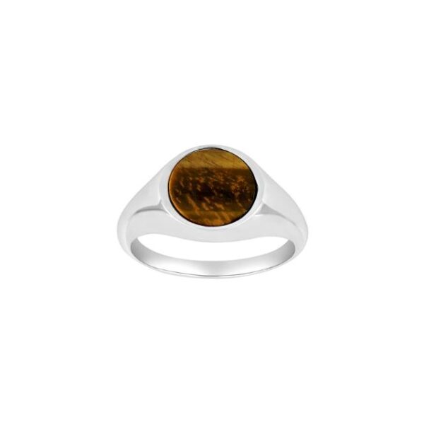 Son Of Noa Rhodineret sølv ring med Yellow Tiger eye 167 006