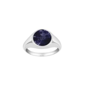 Son Of Noa Rhodineret sølvring med Sodalite 106700709