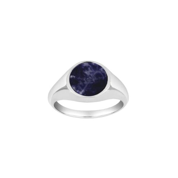 Son Of Noa Rhodineret sølvring med Sodalite 167 007