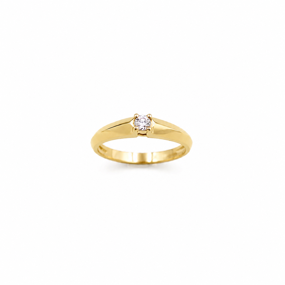 SKN 14kt rødguld solitairering med 0.10ct w/si