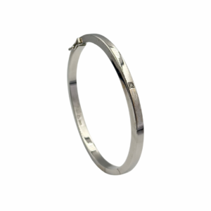 Scrouples 14kt hvidguld prinsesse armring med en diamant