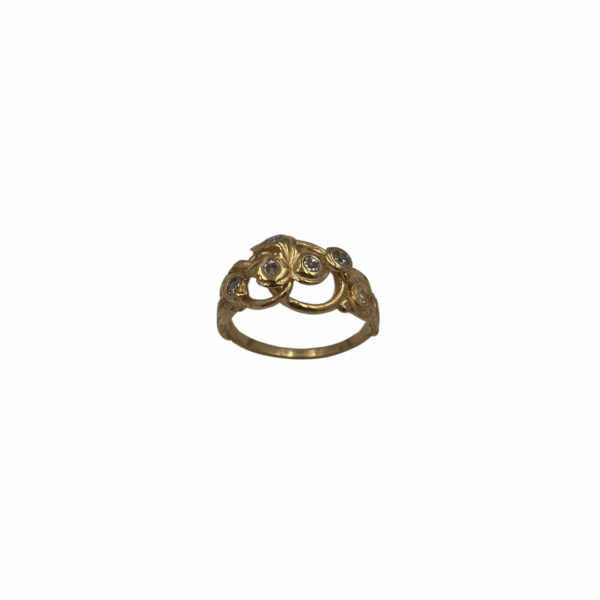 SKN 14kt guldring med 5 diamanter