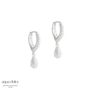 Aqua Dulce PAVÉ sølv creoler med zirkonia 6105