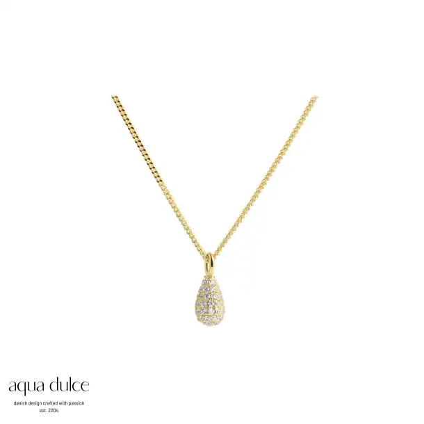 Aqua Dulce PAVÉ halskæde i forgyldt sølv 6110