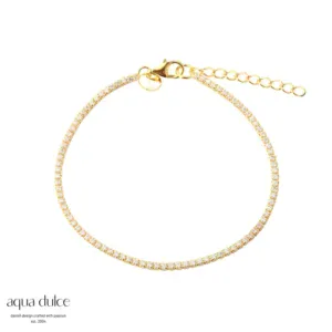 Aqua Dulce TENNIS SMALL sølv forgyldt armbånd 6134