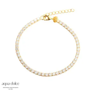 Aqua Dulce TENNIS BIG sølv forgyldt armbånd 6136