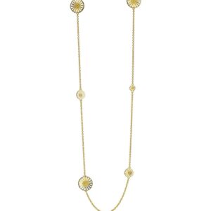 Lund Copenhagen Marguerit collier 24kt. forgyldt sølv 90cm 90201790-M