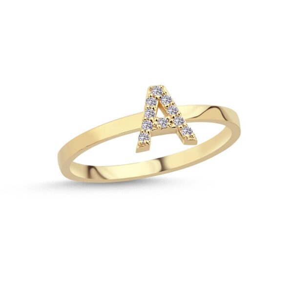 Nuran bogstav ring - A Pavé