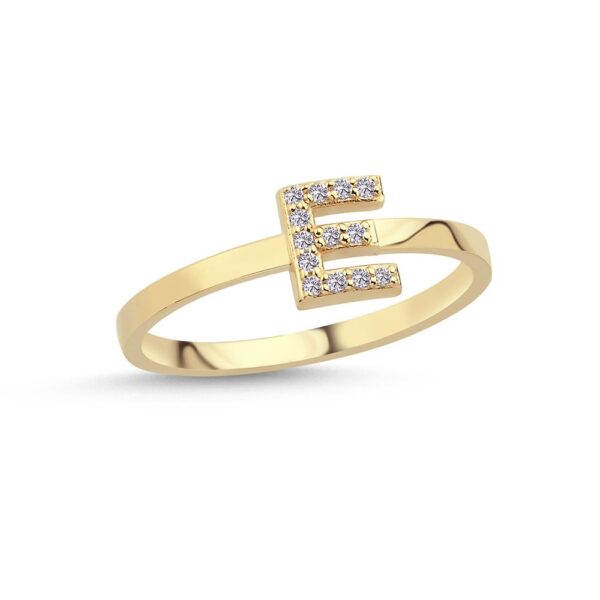 Nuran bogstav ring – E Pavé