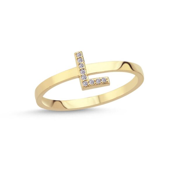 Nuran bogstav ring – L Pavé