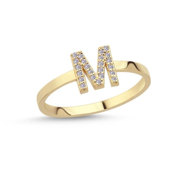 Nuran bogstav ring – M Pavé