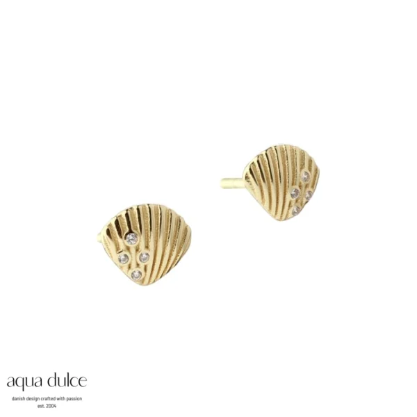 Aqua Dulce SHELLY MEDIUM sølvforgyldt ørestikker 6200