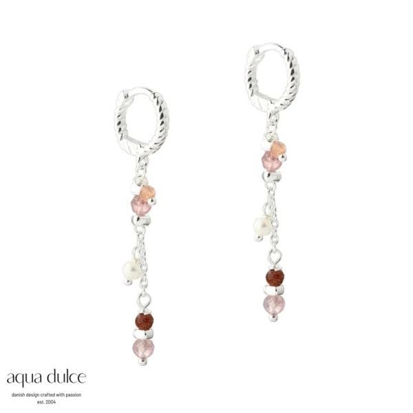 Aqua Dulce PEACHY sølv creoler 6247