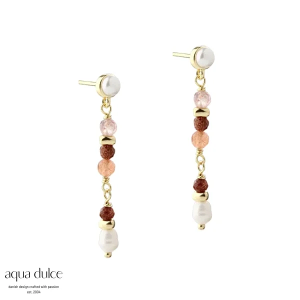 Aqua Dulce PEACHY sølvforgyldt ørestikker 6244