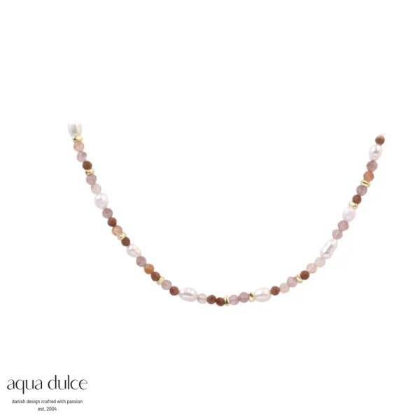 Aqua Dulce PEACHY sølvforgyldt halskæde 6252