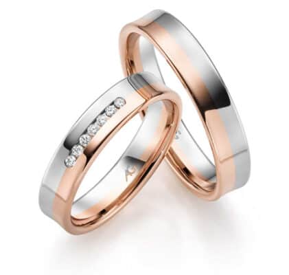 Gerstner vielsesring hvid- og rosaguld med eller uden sten