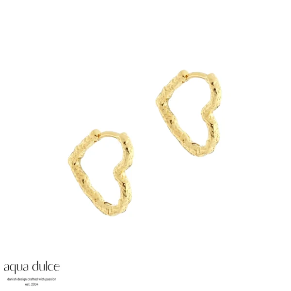 Aqua Dulce LOVE ME HEART sølvforgyldt creoler 5934