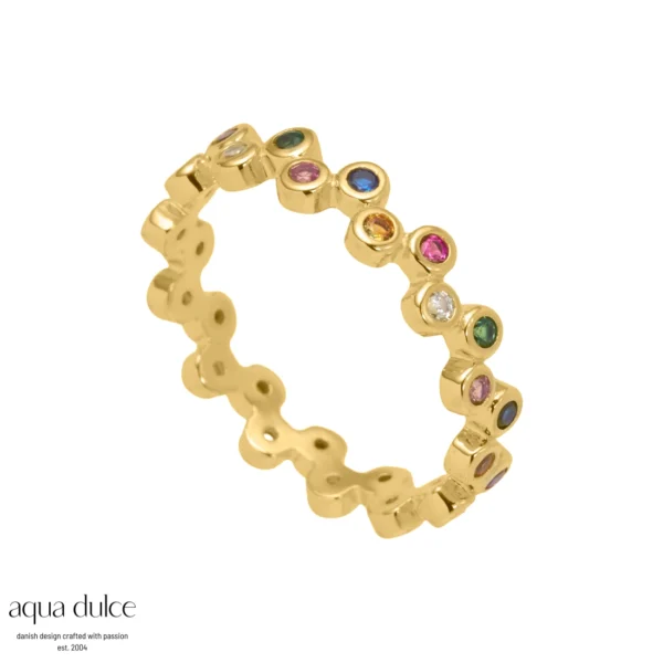 Aqua Dulce AMINA sølvforgyldt ring 3734