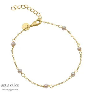 Aqua Dulce PEARLY BRACLET sølvforgyldt armbånd 4103