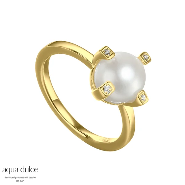 Aqua Dulce PEGGY sølvforgyldt ring 4597