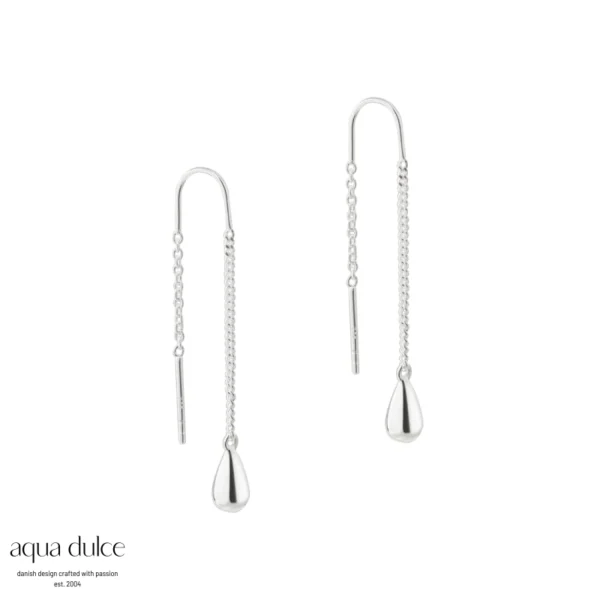 Aqua Dulce SHINY DROP sølv øretråde 6171