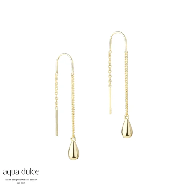Aqua Dulce SHINY DROP sølvforgyldte øretråde 6172