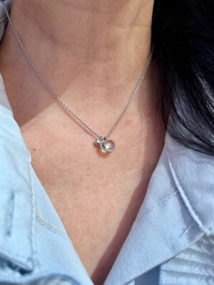 Ole Lynggaard 18kt hvidguldskæde med aquamarin hjerte