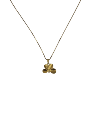 Flora Danica sølv forgyldt firkløver halskæde
