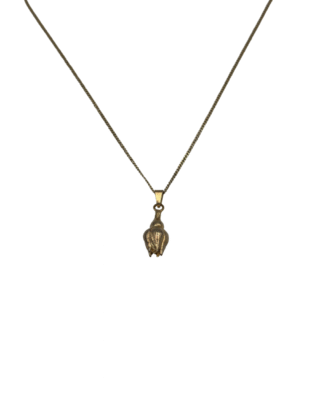 Flora Danica sølv forgyldt rosenknop halskæde