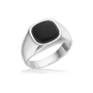 Scrouples sølv signet ring med onyx
