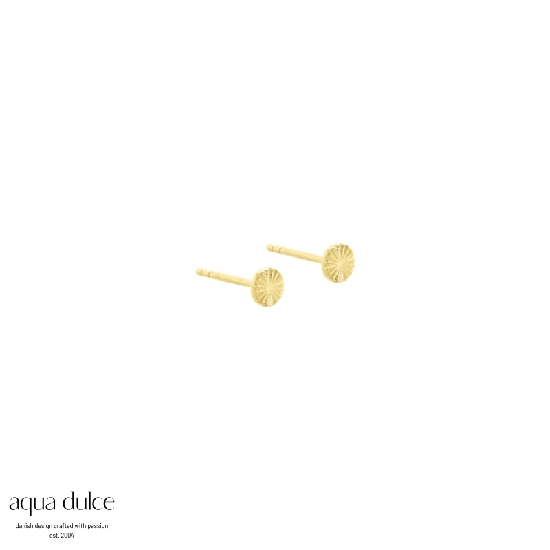 Aqua Dulce Ørestikker Line Coin 4 mm – Forgyldt sølv 4117