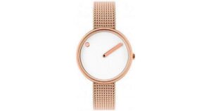 Picto 43383-112 – 40 mm ur med rosa mesh lænke og hvid urskive