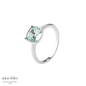 Aqua Dulce sølvring med lyseblå zirkonia 6826