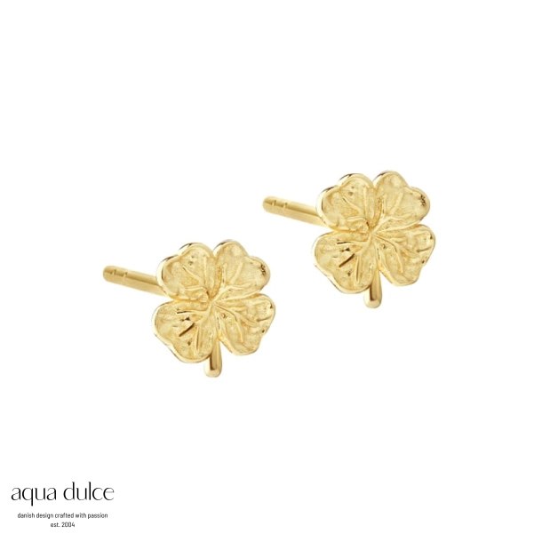Aqua Dulce Clover Ørestikker i forgyldt sterling sølv 6885