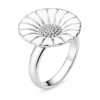 Georg Jensen Daisy Sølvring med Hvid Emalje