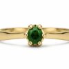 SKN 14 kt rødgulds smaragd solitaire ring